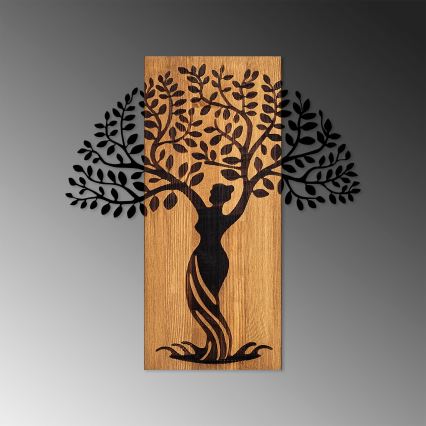 Dekoracja ścienna 54x58 cm drzewo drewno/metal