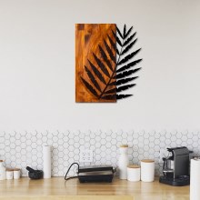 Dekoracja ścienna 58x50 cm liść drewno/metal