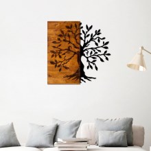 Dekoracja ścienna 58x58 cm drzewo drewno/metal