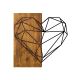 Dekoracja ścienna 58x58 cm serce drewno/metal