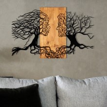 Dekoracja ścienna 58x92 cm drzewo życia drewno/metal