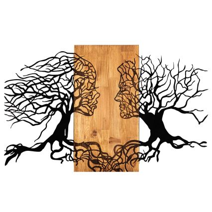 Dekoracja ścienna 58x92 cm drzewo życia drewno/metal