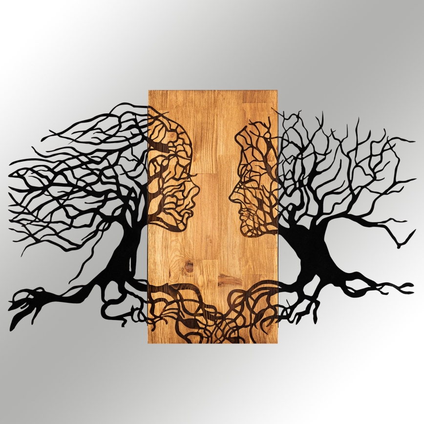 Dekoracja ścienna 58x92 cm drzewo życia drewno/metal