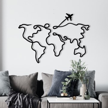 Dekoracja ścienna 60x42 cm mapa metal