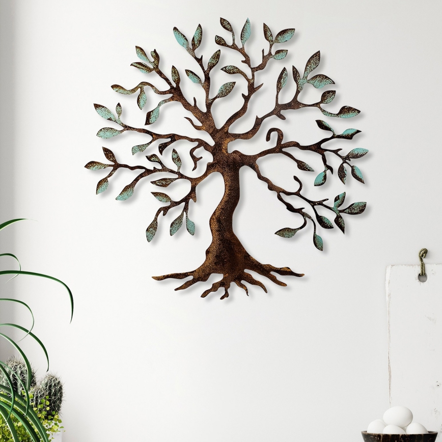 Dekoracja ścienna 60x60 cm drzewko metal