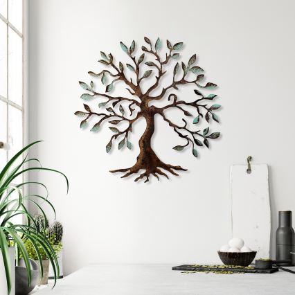 Dekoracja ścienna 60x60 cm drzewko metal