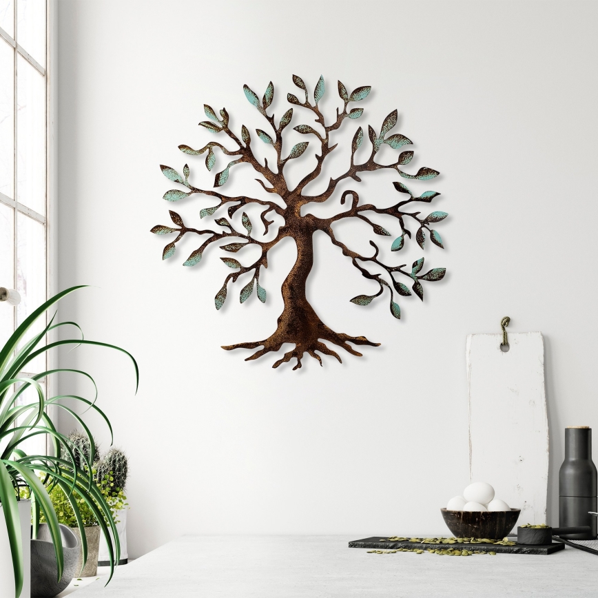 Dekoracja ścienna 60x60 cm drzewko metal