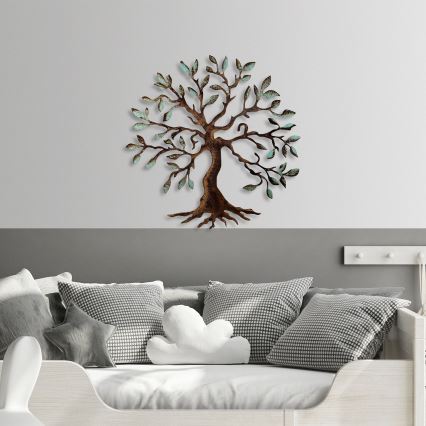 Dekoracja ścienna 60x60 cm drzewko metal