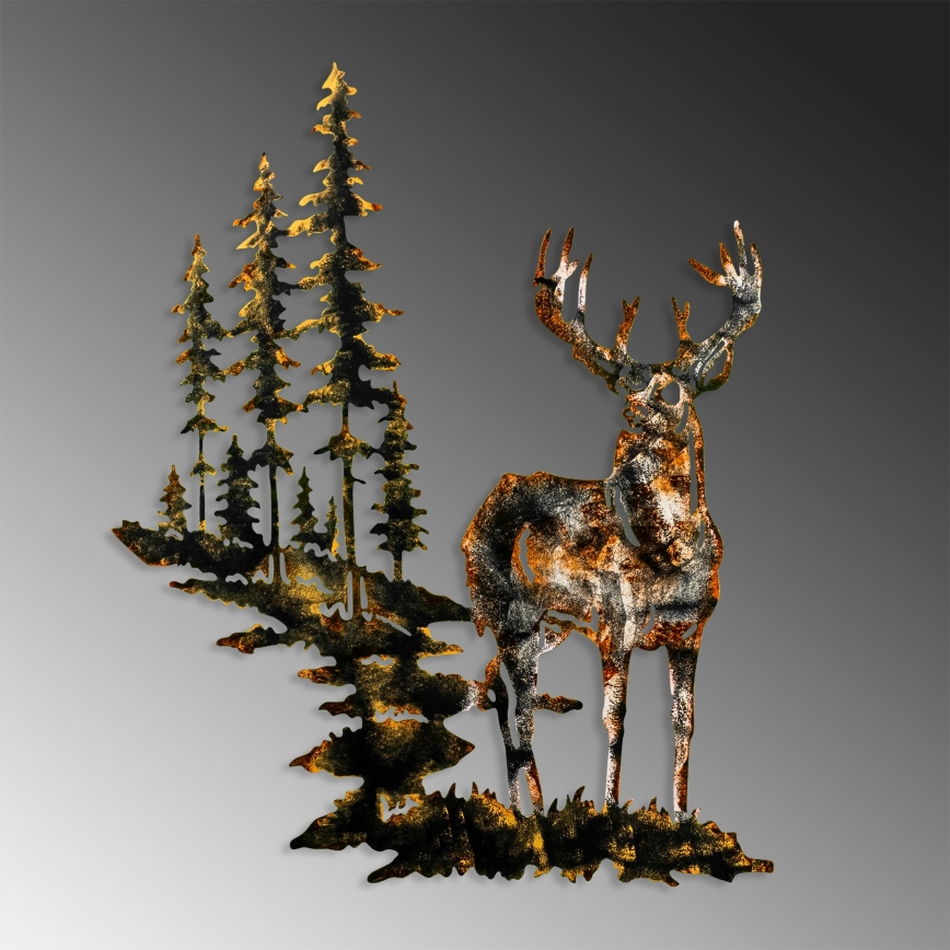 Dekoracja ścienna 65x79 cm jeleń metal