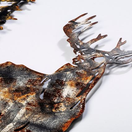 Dekoracja ścienna 65x79 cm jeleń metal