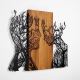 Dekoracja ścienna 70x58 cm drzewo życia drewno/metal