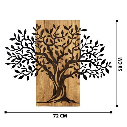 Dekoracja ścienna 72x58 drzewa cm drewno/metal