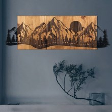 Dekoracja ścienna 75,5x24,5 cm góry drewno/metal