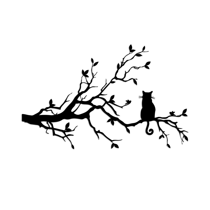 Dekoracja ścienna 80x50 cm gałąź metal