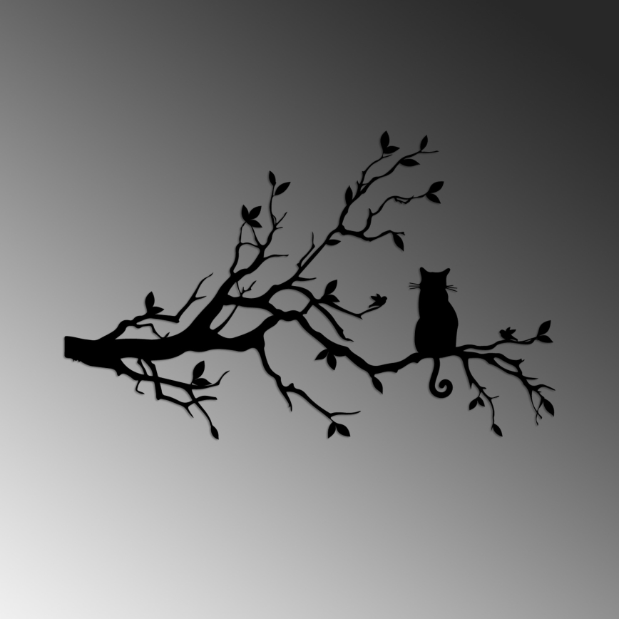 Dekoracja ścienna 80x50 cm gałąź metal