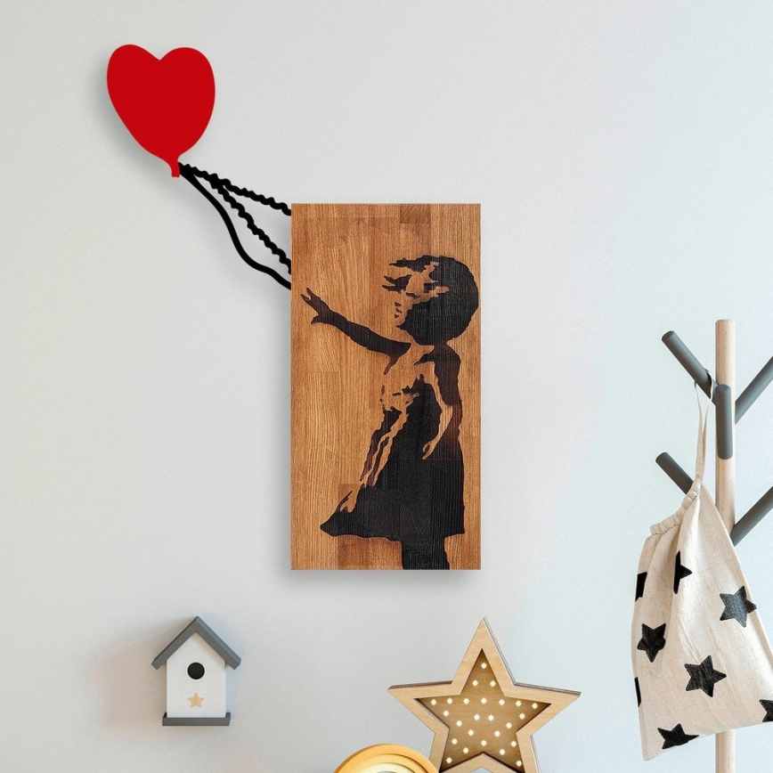 Dekoracja ścienna 83x60 dziewczyna cm drewno/metal