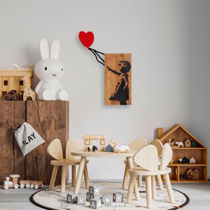 Dekoracja ścienna 83x60 dziewczyna cm drewno/metal