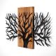 Dekoracja ścienna 96x58 cm drzewo drewno/metal