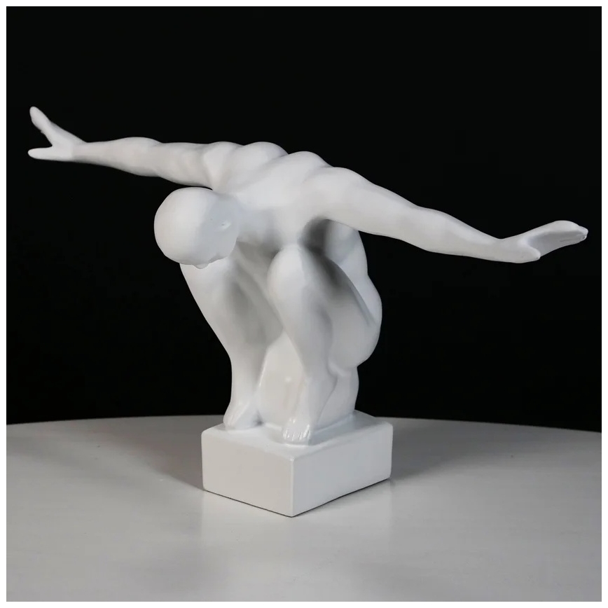 Dekoracja stołowa 19,5x16x38,5 cm żywica/biała