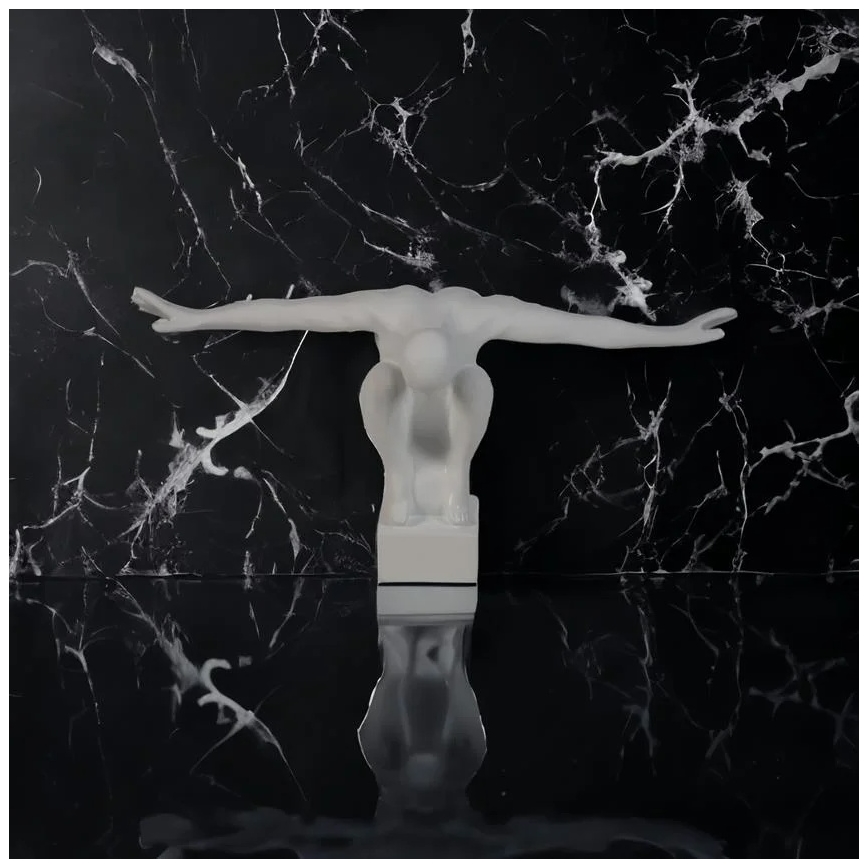 Dekoracja stołowa 19,5x16x38,5 cm żywica/biała