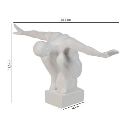 Dekoracja stołowa 19,5x16x38,5 cm żywica/biała