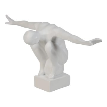 Dekoracja stołowa 20x16x41 cm żywica/biała