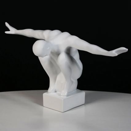 Dekoracja stołowa 20x16x41 cm żywica/biała