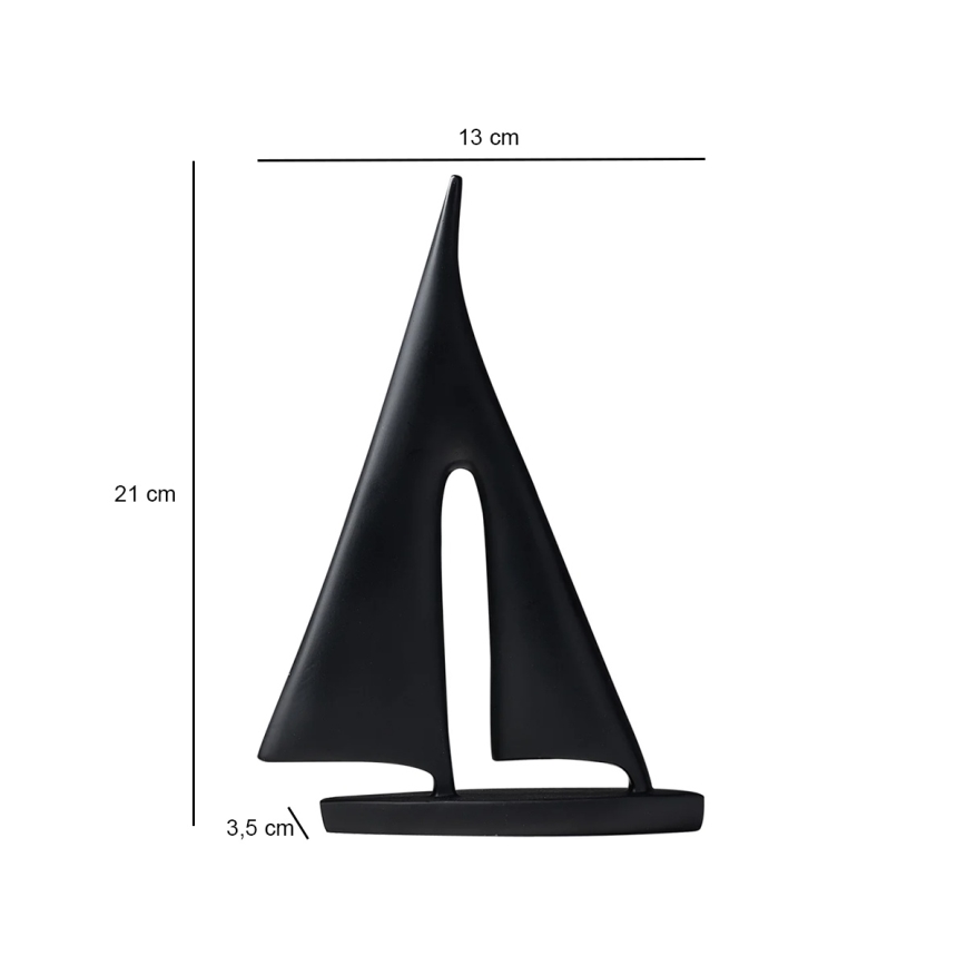 Dekoracja stołowa 21 cm, z żywicy / czarna