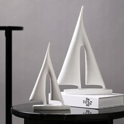 Dekoracja stołowa 21 cm żywica/biała