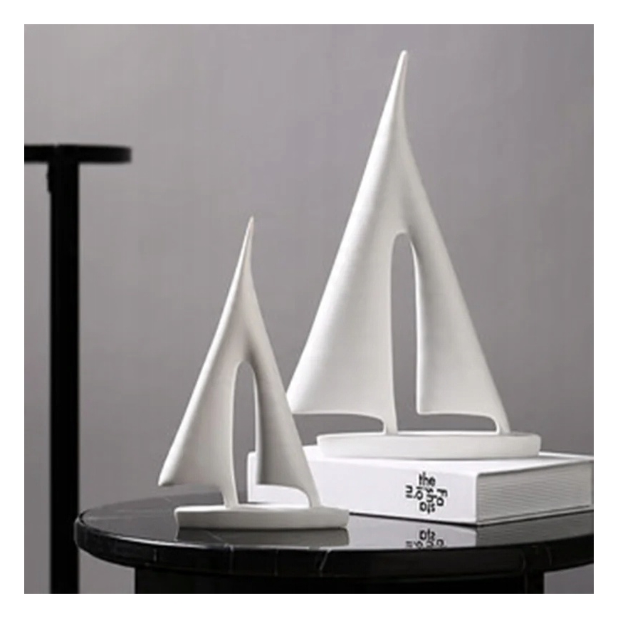 Dekoracja stołowa 21 cm żywica/biała