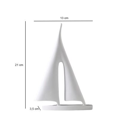 Dekoracja stołowa 21 cm żywica/biała