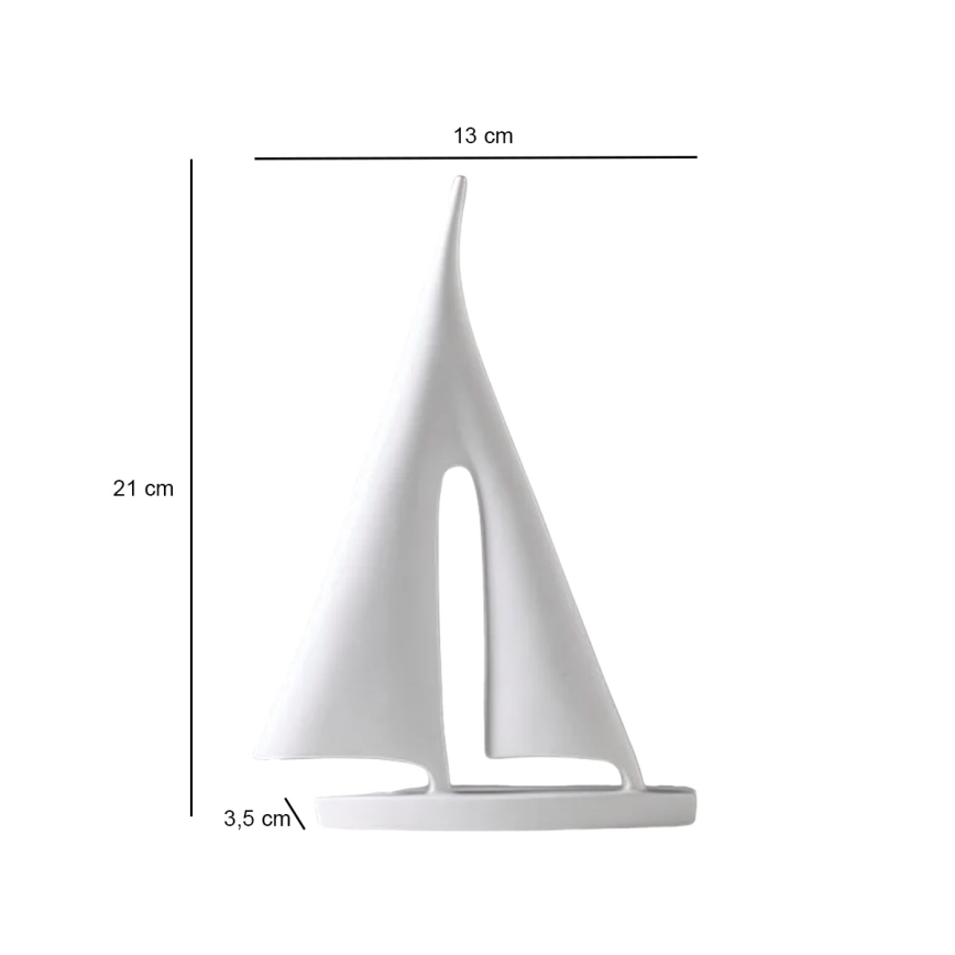 Dekoracja stołowa 21 cm żywica/biała