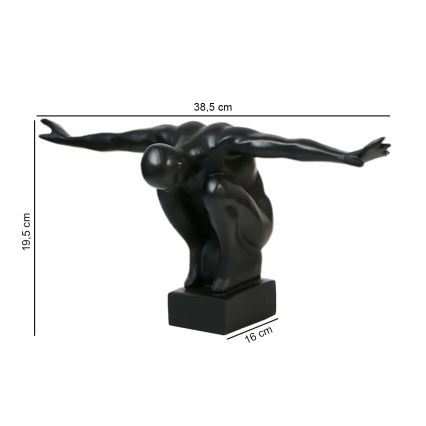 Dekoracja stołowa 25x41x20 cm żywica/czarna