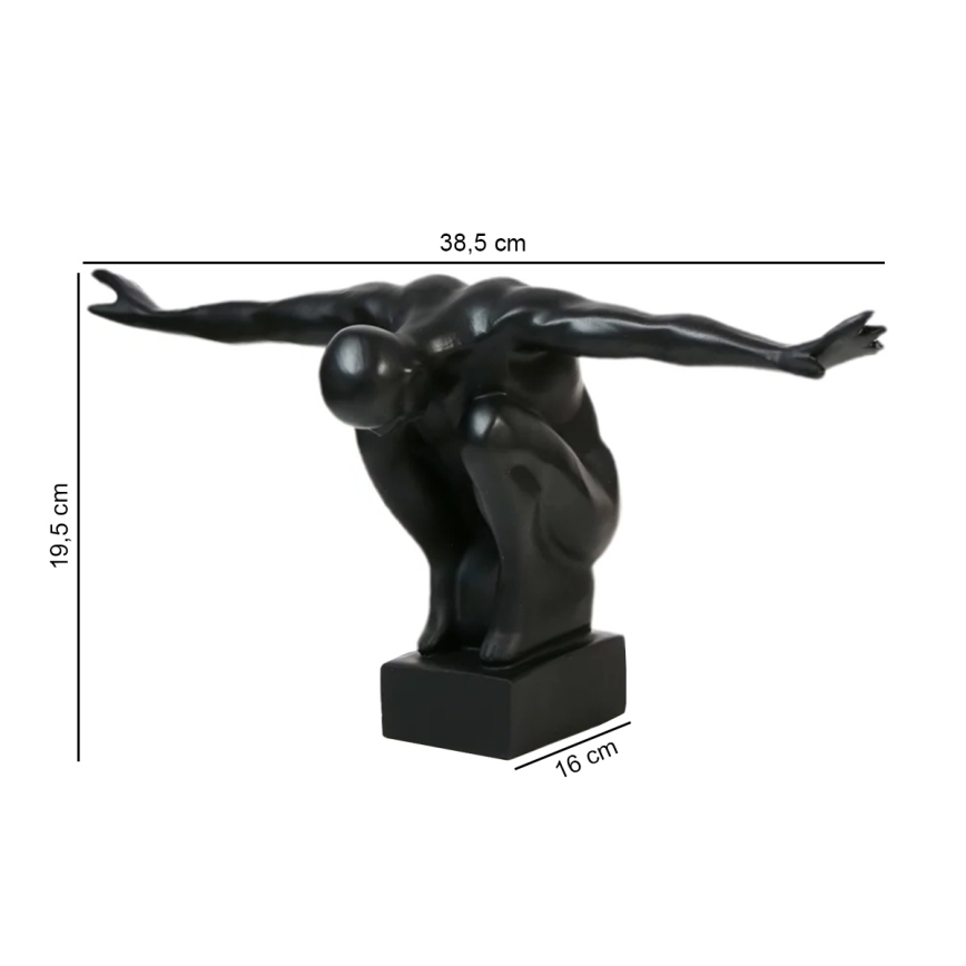 Dekoracja stołowa 25x41x20 cm żywica/czarna