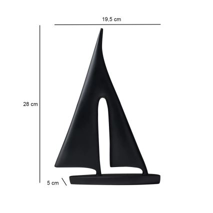 Dekoracja stołowa 28 cm żywica/czarna