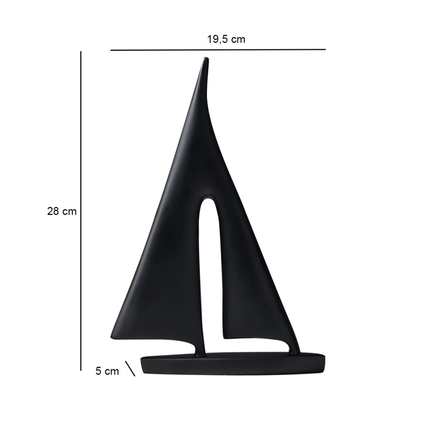 Dekoracja stołowa 28 cm żywica/czarna
