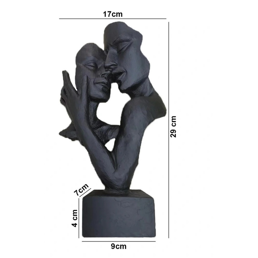 Dekoracja stołowa 29x9x17 cm żywica/czarna