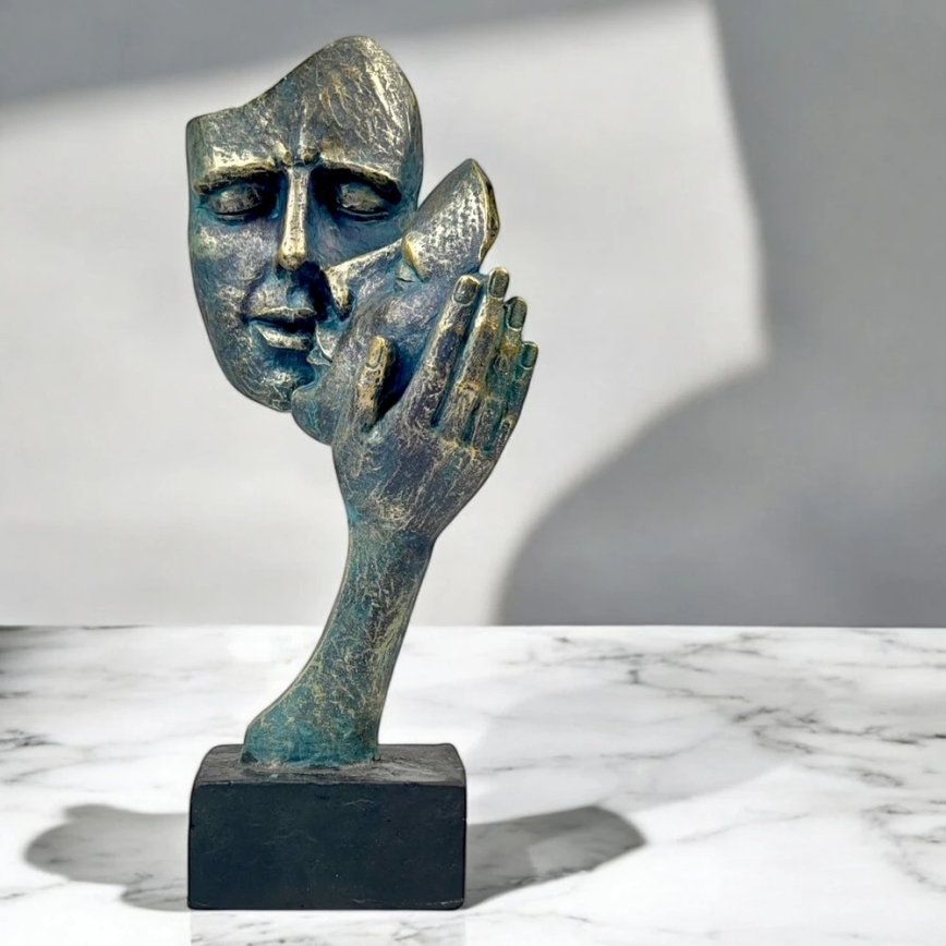Dekoracja stołowa 35x22x13 cm żywica/patyna