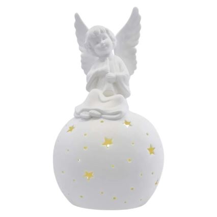 Dekoracja świąteczna LED/0,4W/2xAA ceramiczny anioł