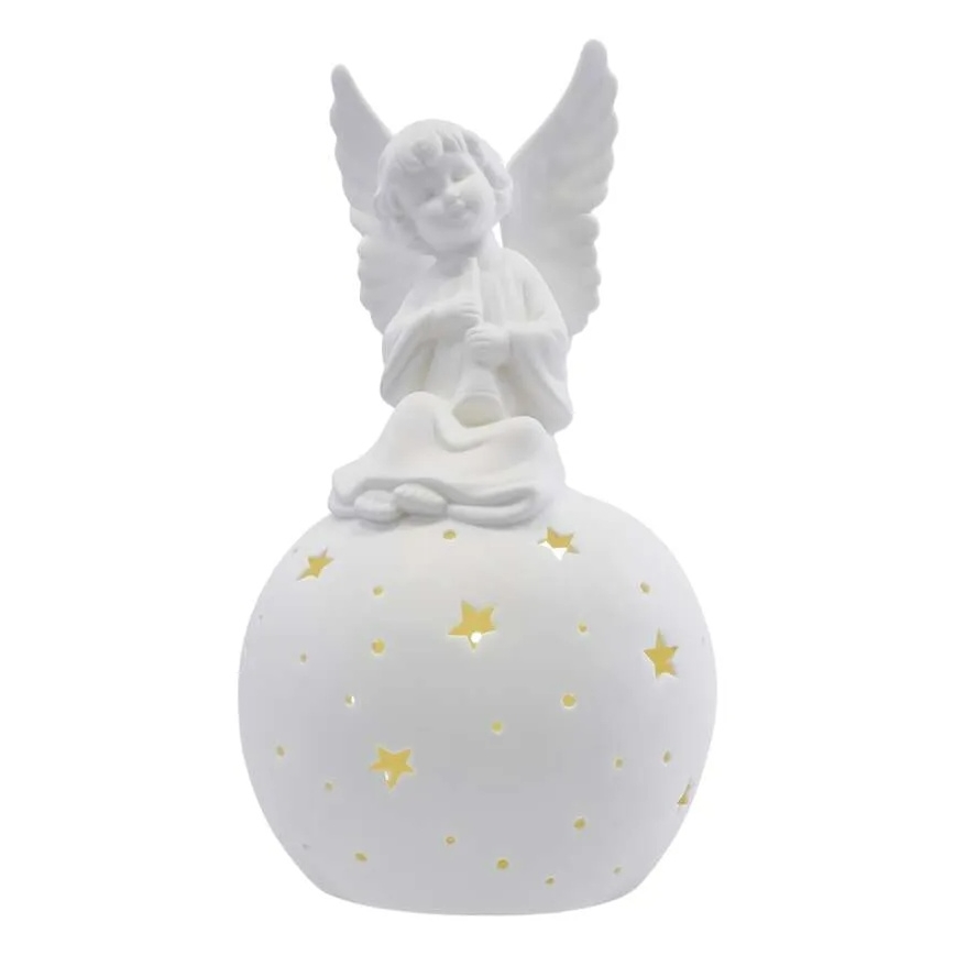 Dekoracja świąteczna LED/0,4W/2xAA ceramiczny anioł