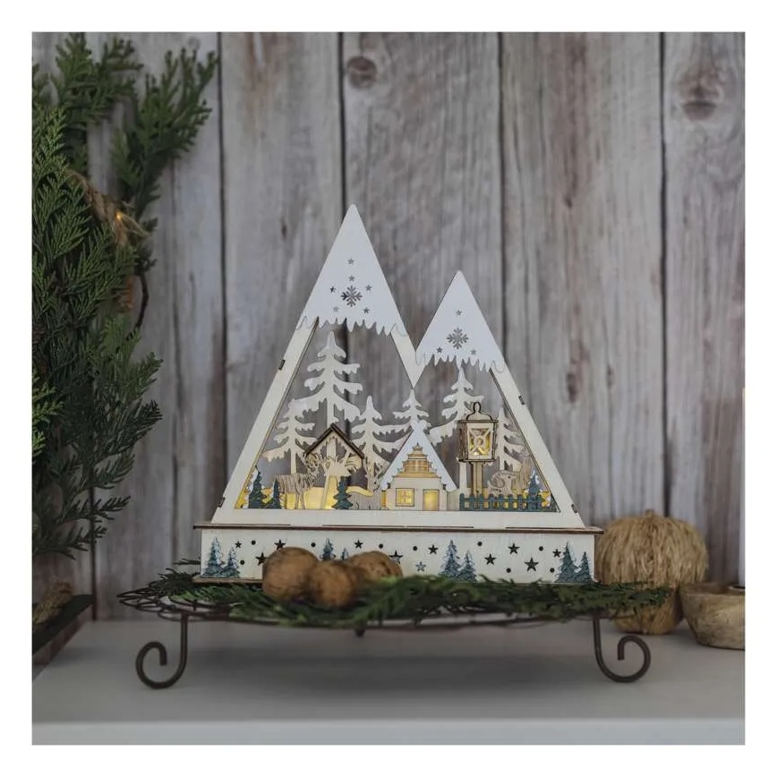 Dekoracja świąteczna LED/0,6W/2xAA świąteczny krajobraz