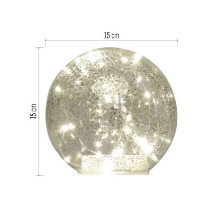 Dekoracja świąteczna LED 20xLED/3xAA kula śr. 15 cm