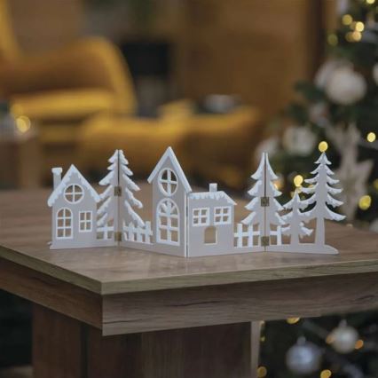 Dekoracja świąteczna LED 40xLED/2xAA ciepła biała miasto