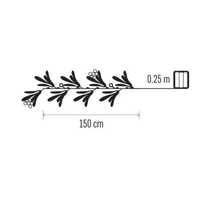 Dekoracja świąteczna LED — 25 diod, zasilanie 3×AA