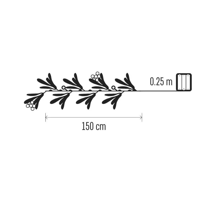 Dekoracja świąteczna LED — 25 diod, zasilanie 3×AA