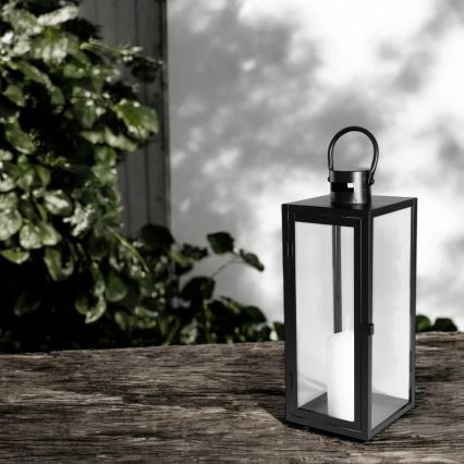 Dekoracyjna latarnia 38 cm czarna