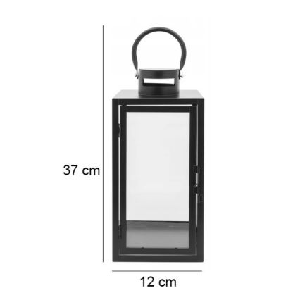 Dekoracyjna latarnia 38 cm czarna