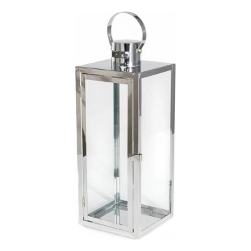 Dekoracyjna latarnia 49 cm, chrom błyszczący