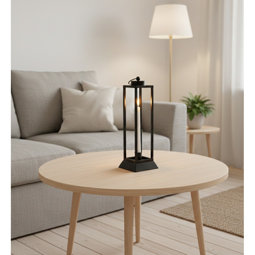 Dekoracyjna latarnia HALL 34 cm czarna