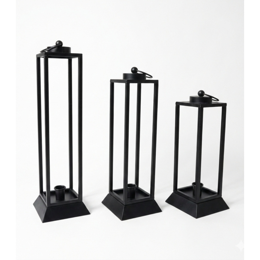Dekoracyjna latarnia HALL 34 cm czarna